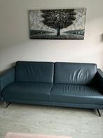 Petrol blauwe bank en licht blauwe stoelen van Montèl, Huis en Inrichting, Banken | Bankstellen, Ophalen, 250 tot 300 cm, Gebruikt