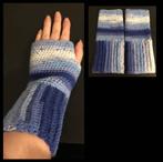 Vingerloze handschoenen in blauw/witte tinten (handgemaakt), Handschoenen, Nieuw, Ophalen of Verzenden, Handgemaakt