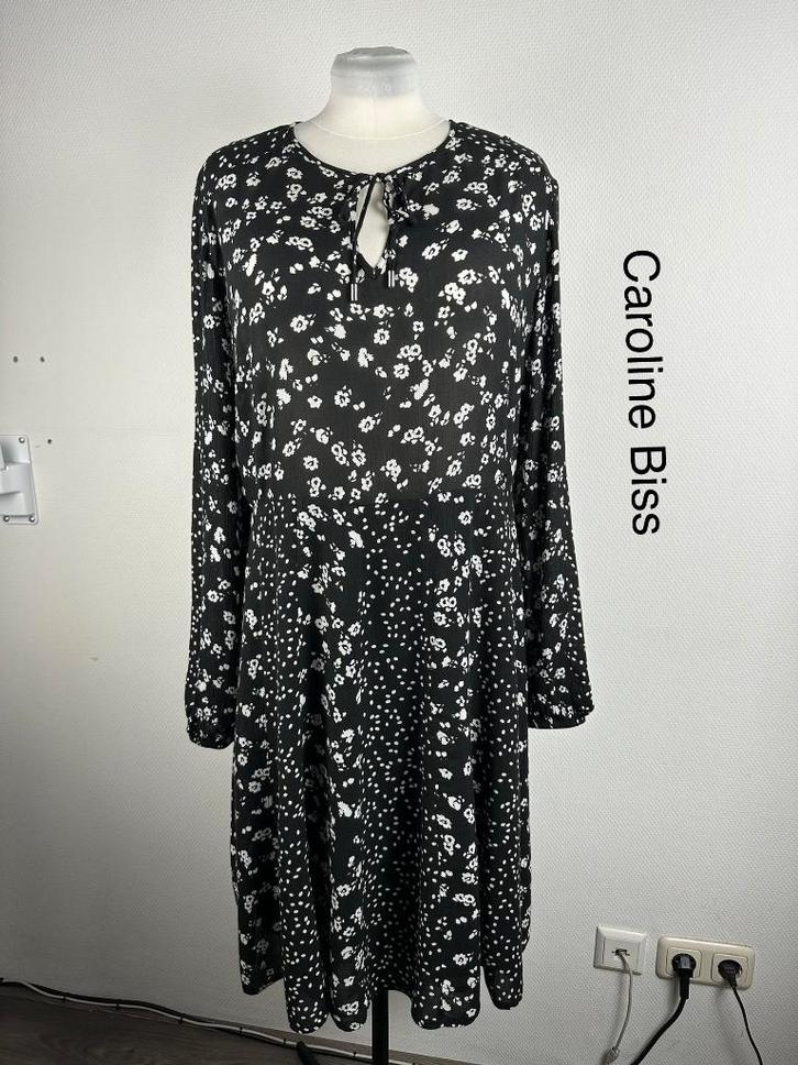 Caroline Biss Jurk  (mt: 42) 16,4/8958, Kleding | Dames, Jurken, Zo goed als nieuw, Maat 42/44 (L), Zwart, Onder de knie, Ophalen of Verzenden
