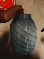Lichtblauwe glazen vaas, Ophalen, Blauw, Minder dan 50 cm, Glas