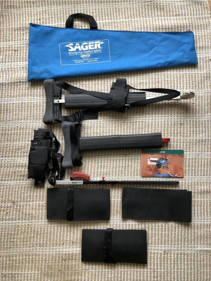 Sager spalkset (traction splint) uit US army in foudraal, Diversen, Braces, Ophalen of Verzenden