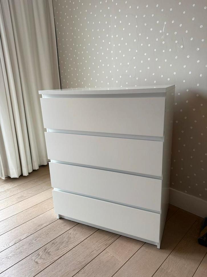 Ikea Malm ladekast met 4 lades - Gebruikt, Huis en Inrichting, Kasten | Ladekasten, Gebruikt, Minder dan 100 cm, 50 tot 100 cm