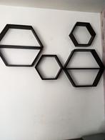 Hexagon wandrekken zelfgemaakt van hout, Ophalen, Gebruikt