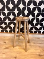 Hoge kruk beukenhout, Huis en Inrichting, Barkrukken, 1 kruk, Ophalen, Zo goed als nieuw, 60 tot 90 cm