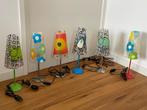 6 gekleurde tafellampjes met kunststof retro kapje, Ophalen of Verzenden, Huis en Inrichting