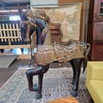 Massief houten staand  paarden beeld xL, Ophalen