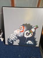 Banksy canvas 67cm bij 67cm, 50 tot 75 cm, Ophalen of Verzenden, Zo goed als nieuw, Schilderij