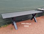 GRANIETEN TAFEL 240X100CM MET STALEN SCHROEF KRUISPOOT, Ophalen, Nieuw