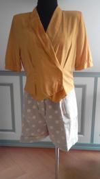 Zonnige bloes met overslag okergeel maat 38, Maat 38/40 (M), Geel, Ophalen of Verzenden, Onbekend