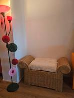 Vintage Rotan Bankje, Gebruikt, Bruin, Vintage, Riet of Rotan