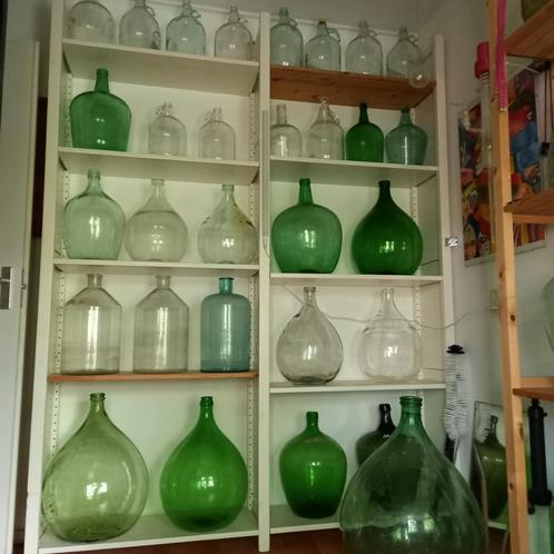 Grote gistfles,vaas,buikfles,bolfles brocante, Huis en Inrichting, Woonaccessoires | Vazen, Gebruikt, Overige kleuren, Minder dan 50 cm