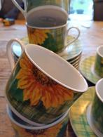 Theeservies L. Dake & Zn. - 6p - Zonnebloem Design, Antiek en Kunst, Ophalen of Verzenden