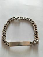 Antieke zilveren schakel armband gourmet met een ongplaatje., Verzenden, Zilver, Armband