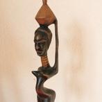 Wood Ndebele Woman Neck Rings Tribal African Carving of 1960, Ophalen of Verzenden