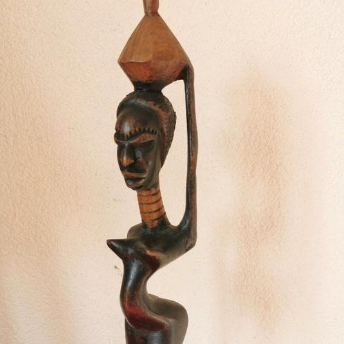 Wood Ndebele Woman Neck Rings Tribal African Carving of 1960, Antiek en Kunst, Kunst | Beelden en Houtsnijwerken, Ophalen of Verzenden