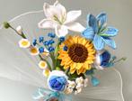 9 Gehaakte bloemen lelie Zonnebloem klokjes roos Pioen blauw, Verzenden, Nieuw, Binnen