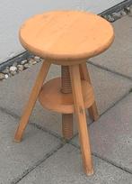 Vintage beukenhouten verstelbare ambachtskruk 1960/70s, Ophalen of Verzenden, In hoogte verstelbaar, Gebruikt, Hout