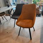 6 By-Boo Velvet Eetkamerstoelen - Grijs & Oker - Draaibaar, Huis en Inrichting, Stoelen, Ophalen