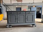 Dressoir eiken grijs gepimt ca 1900x550x940 hoog, Huis en Inrichting, Kasten | Dressoirs, Ophalen of Verzenden, 25 tot 50 cm