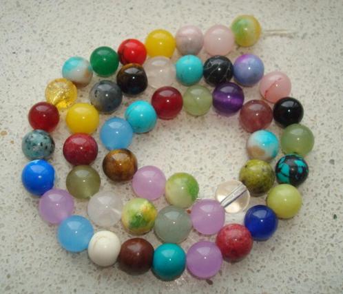 Snoer kralen halfedelsteen 8 mm. Multicolour, Hobby en Vrije tijd, Kralen en Sieraden maken, Nieuw, Kraal, Ophalen of Verzenden