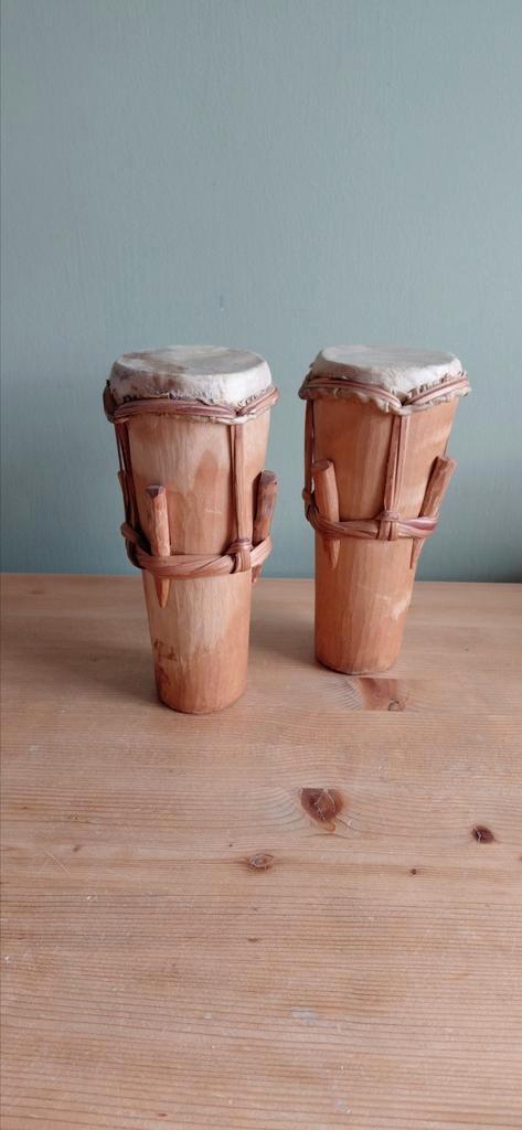 Orginele Tam Tam > Bongo trommel set (handgemaakt), Muziek en Instrumenten, Overige Muziek en Instrumenten, Zo goed als nieuw
