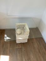 Mactan Salontafel met glazen blad, Huis en Inrichting, Tafels | Salontafels, Ophalen, Gebruikt, 100 tot 150 cm, 50 tot 75 cm