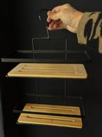 Zwart Metalen Wandrekje met Houten Plankjes, Ophalen, Minder dan 50 cm, Overige typen, Nieuw