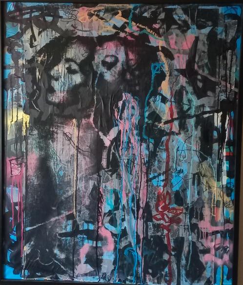 Mixed werk van Leidse Graffiti Kunstenaar Chairman, Antiek en Kunst, Kunst | Schilderijen | Modern, Ophalen