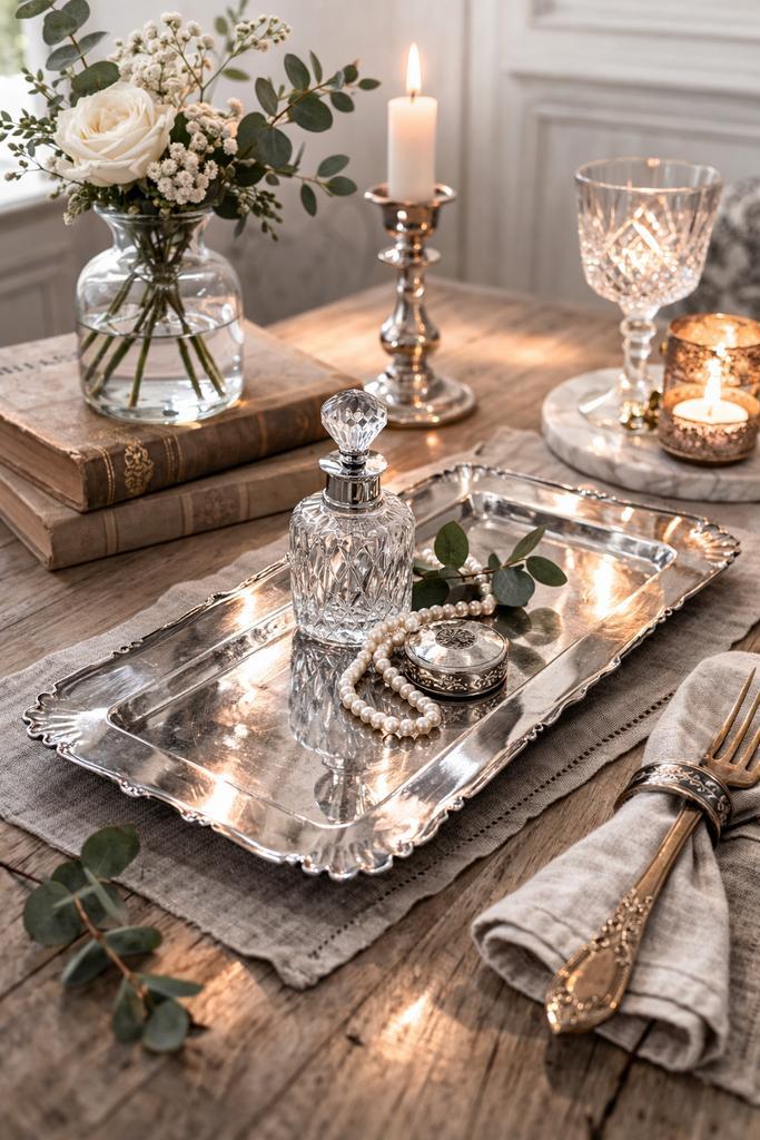 Vintage Verzilverde Schaal van Restaurant Ploman  jaren 40, Antiek en Kunst, Antiek | Schalen, Ophalen of Verzenden