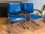 4x Thonet stoelen S74F – blauw – design Josef Gorcica – €400, Huis en Inrichting, Stoelen, Ophalen, Blauw, Vier, Retro