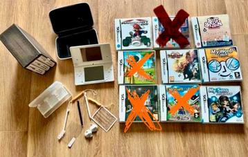 Nintendo DSi Wit + 8 Games & Accessoires beschikbaar voor biedingen