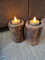 Houten Waxinelichthouders - Gezelligheid!, Bruin, Nieuw, Ophalen of Verzenden, Hout