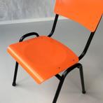 Retro eettafelstoelen nieuw horeca kantoor school oranje, Nieuw, Vijf, Zes of meer stoelen, Metaal, Ophalen of Verzenden