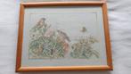 Mooi geborduurd schilderij 42x32 cm natuur, Ophalen, Minder dan 50 cm, Zo goed als nieuw, Schilderij