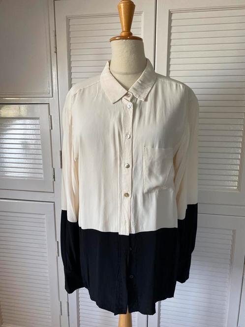 summum woman beige zwarte blouse maat 36 zgan, Kleding | Dames, Blouses en Tunieken, Zo goed als nieuw, Maat 36 (S), Beige, Ophalen of Verzenden
