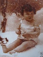 Oude Kaart - Klein Meisje in de Sneeuw, Gelopen, Kinderen, 1920 tot 1940, Verzenden