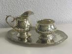 Verzilverd roomstel - suikerpot melkkan - brocante jaren 50, Antiek en Kunst, Antiek | Goud en Zilver, Ophalen of Verzenden, Zilver
