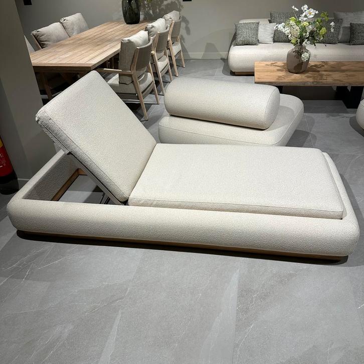 Luxe ligbed Jardinico - showmodel als nieuw 2 stuks, Tuin en Terras, Ligbedden, Nieuw, Overige materialen, Inklapbaar, Verstelbaar