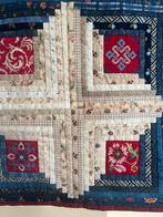 Log cabin quilt 72x72cm, Antiek en Kunst, Ophalen of Verzenden