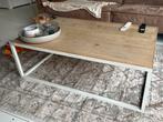Grote salontafel 120 x 80 cm wit metaal en hout Riverdale, Ophalen, Gebruikt, 100 tot 150 cm, 50 tot 100 cm