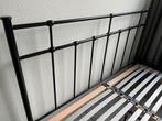 Zwart stalen bedframe 140x200, Ophalen, Zwart, 140 cm, Zo goed als nieuw