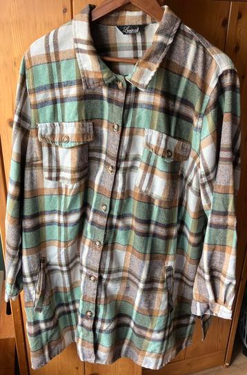 Blouse groen bruine ruit plussize beschikbaar voor biedingen