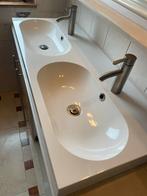 Ikea dubbele wastafel & 2 kranen, Doe-het-zelf en Verbouw, Sanitair, Ophalen, Gebruikt, Rvs, Kraan