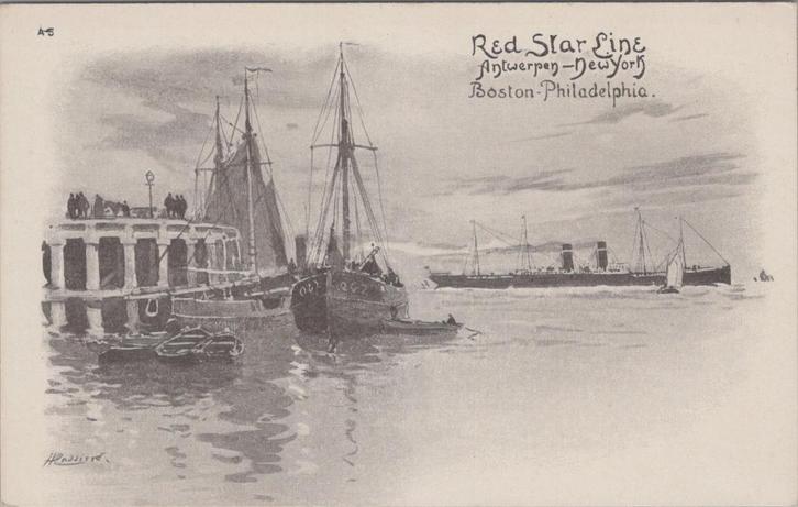 Antwerpen - Philadelphia - Red Star Line - Henri Cassier, Verzamelen, Ansichtkaarten | België, Ongelopen, Antwerpen, Voor 1920