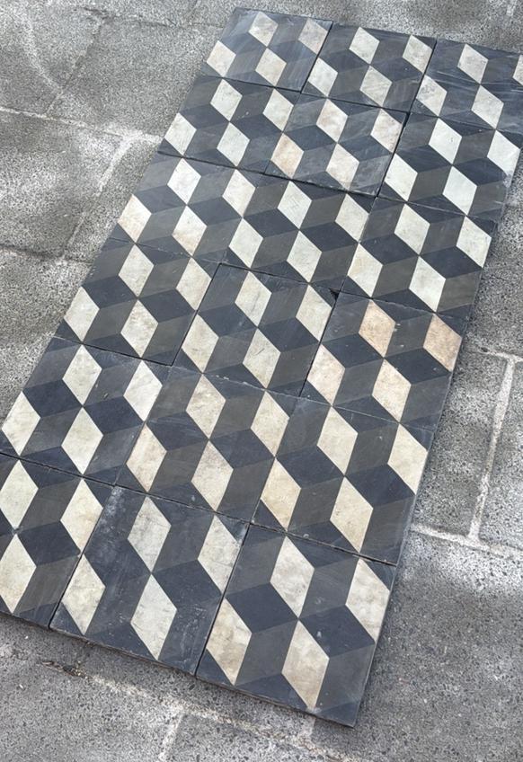 Antieke escher tegels 20x20cm 17m2 vierkante meter, Doe-het-zelf en Verbouw, Tegels, Gebruikt, Vloertegels, Keramiek, Minder dan 20 cm
