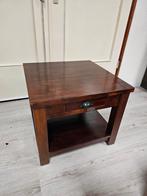 Teakhouten salontafel €25,-, Minder dan 55 cm, Gebruikt, Rond, Nvt