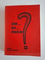 Zin of Onzin? - G.J.M. de Hoogh, Ophalen of Verzenden, Gelezen, G.J.M. de Hoogh