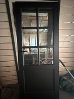 Zwarte Buitendeur met Glas, Ophalen, 80 tot 100 cm, 200 tot 215 cm, Glas