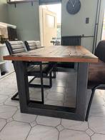 Robuuste Eettafel van Oud Spoorweg Hout, Gebruikt, 100 tot 150 cm, Eikenhout, Ophalen of Verzenden