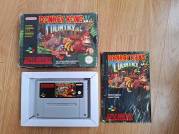 Donkey Kong Country complete in box (CIB) voor de SNES beschikbaar voor biedingen